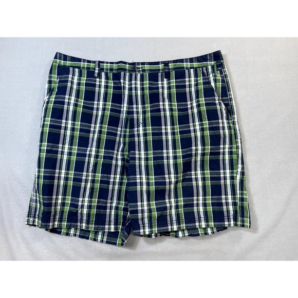 Croft & Barrow Shorts 42 Mens Plaid Blue Green White Chino Golf Boating - Picture 1 of 16
